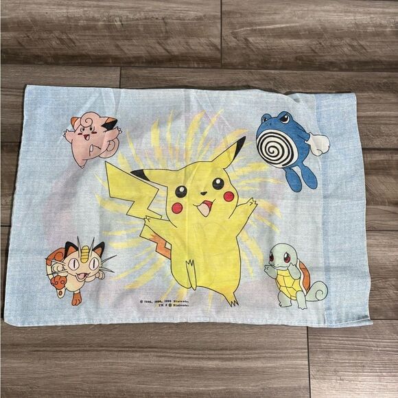 Lot Vintage 1995-1998 Pokemon Kids Teen Bedding Items Sheets Pillowcase - Picture 2 of 3